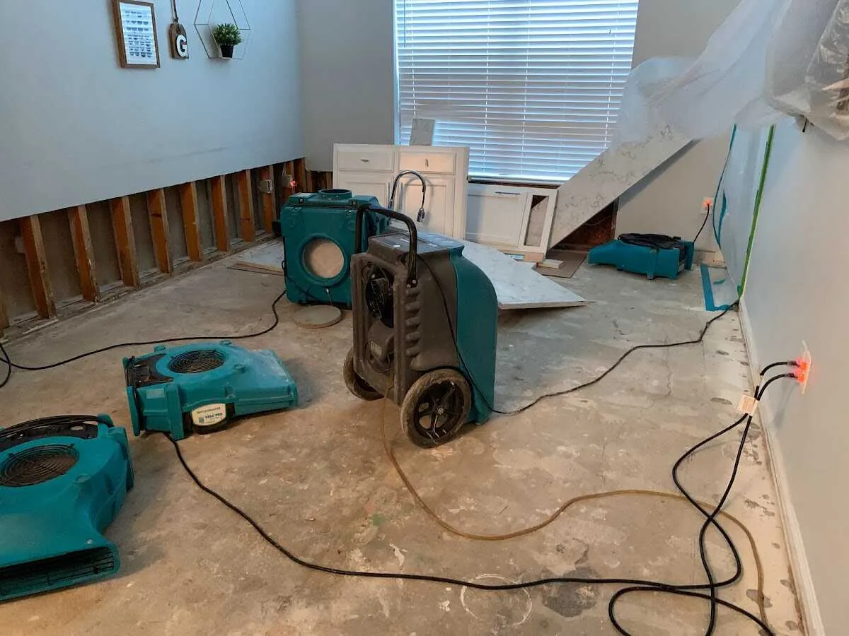 Dehumidifier in flood-cut room for Water Extraction & Removal in North Royalton